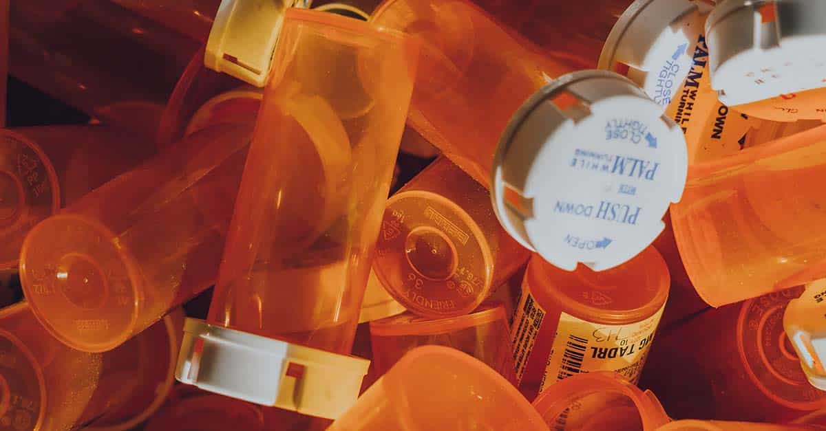 Orange prescription drug bottles. This imaged is used to illustrate the subject matter at hand in the case ofPalmer v Teva.