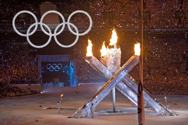 Olympic Flame being lit at Vancouver 2010 Winter Olympics