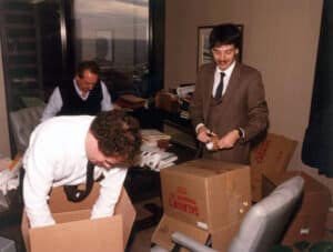 lawyers packing boxes